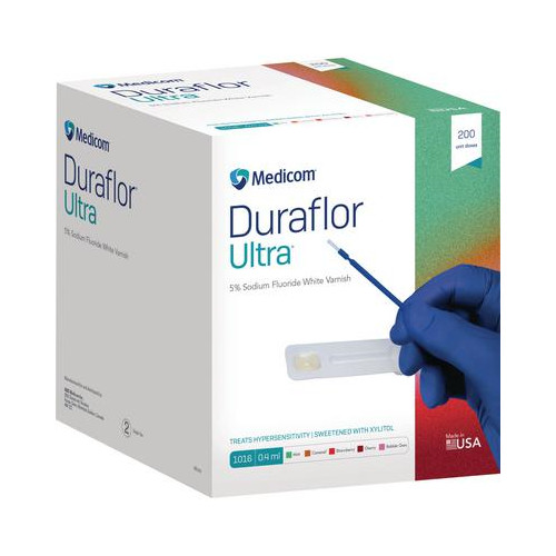 Medicom 1016-BG200 Duraflor Ultra Fluoride Varnish Bubble Gum 200/Pk 0.4 mL