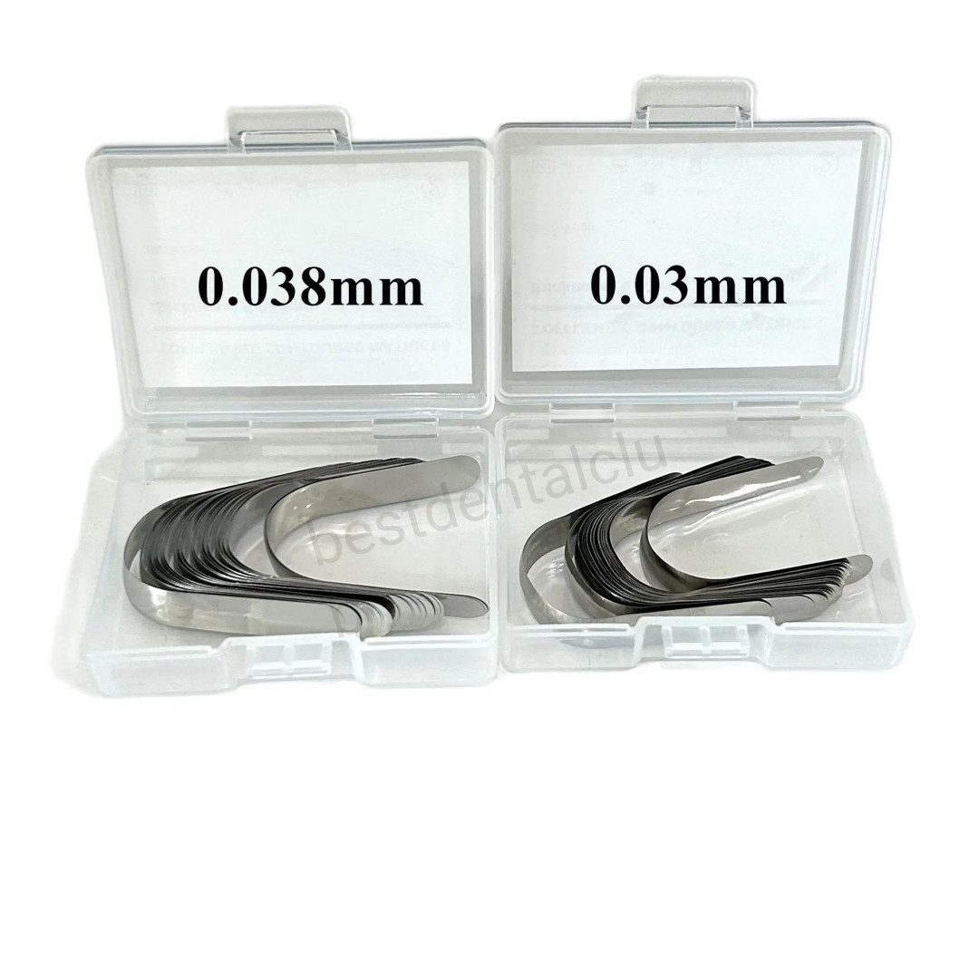 Dental Tofflemire Contoured Matrices Stainless Steel Matrix Bands 0.03mm/0.038mm