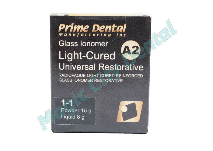 **PRIORITY SHIPPING** Prime-Dent Glass Ionomer Light Cured Cement Kit A2 USA FDA