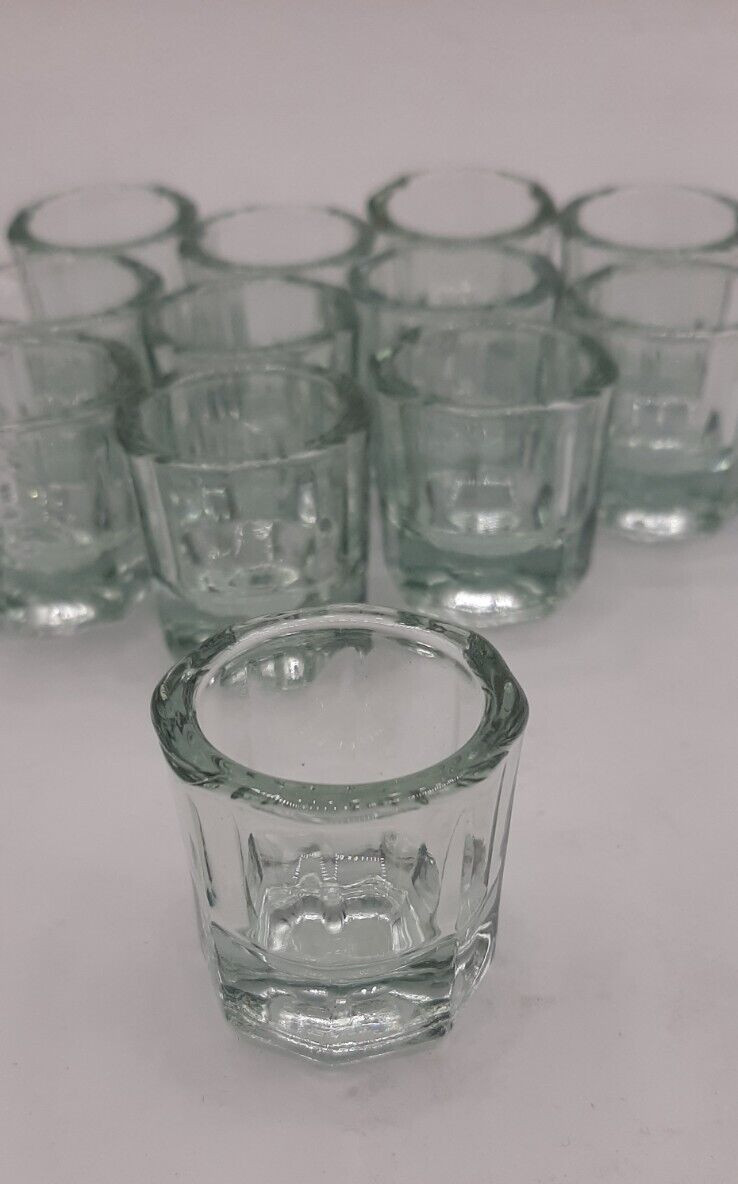 12 Pieces Clear Glass Dappen Dishes Tiny Mixing Bowls Dental Hobbies Nails NEW