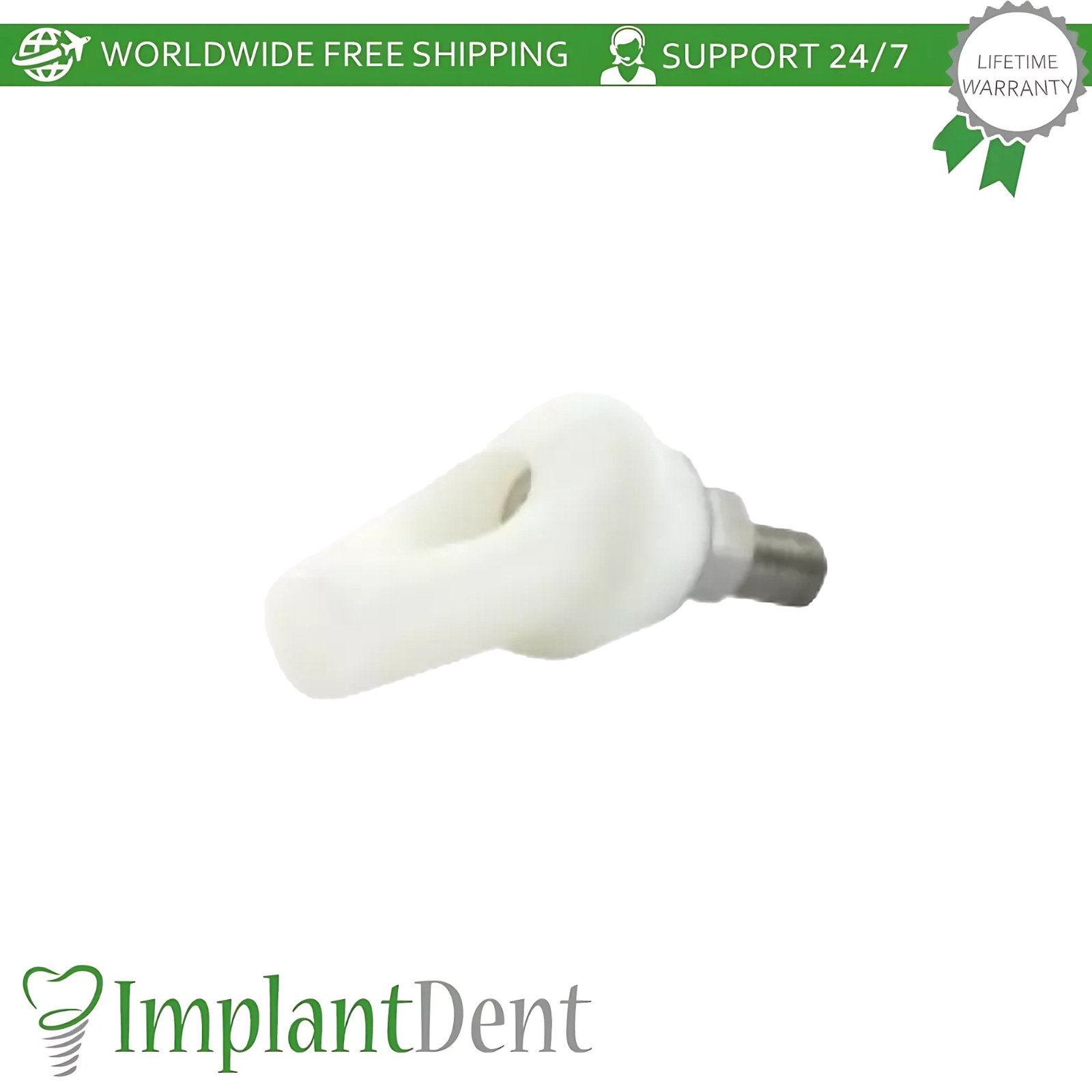 1x Angulated Zirconia Dental Prosthetic 25° Titanium Base Int Hex 2.42mm