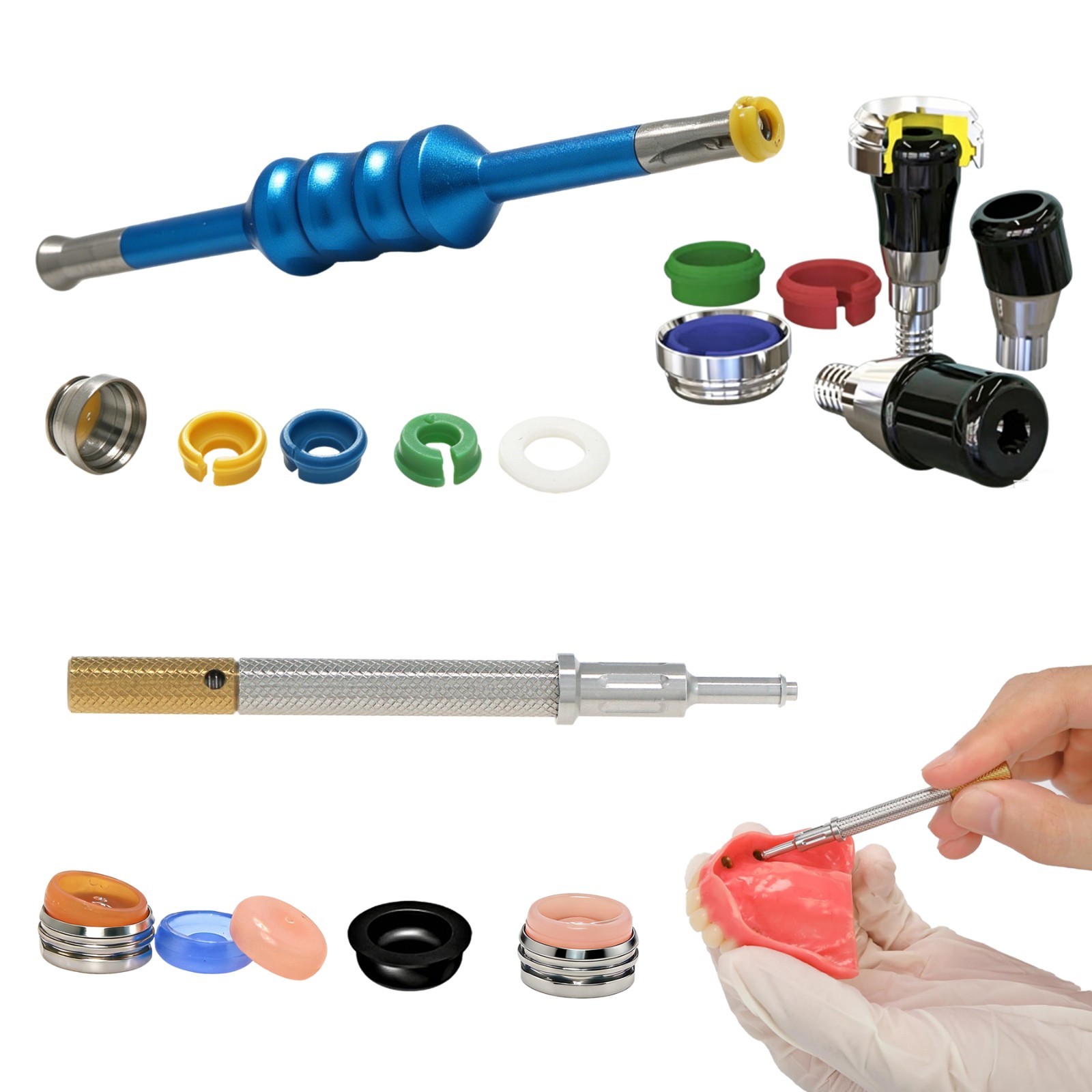 US Novaloc Retention Caps Inserts Kit & Locator Core Tool Overdenture Mounting