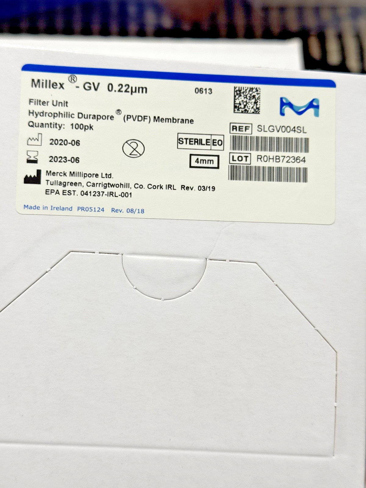 NEW IN BOX Millipore 100pcs SLGV004SL Millex GV 0.22μm Filter Unit