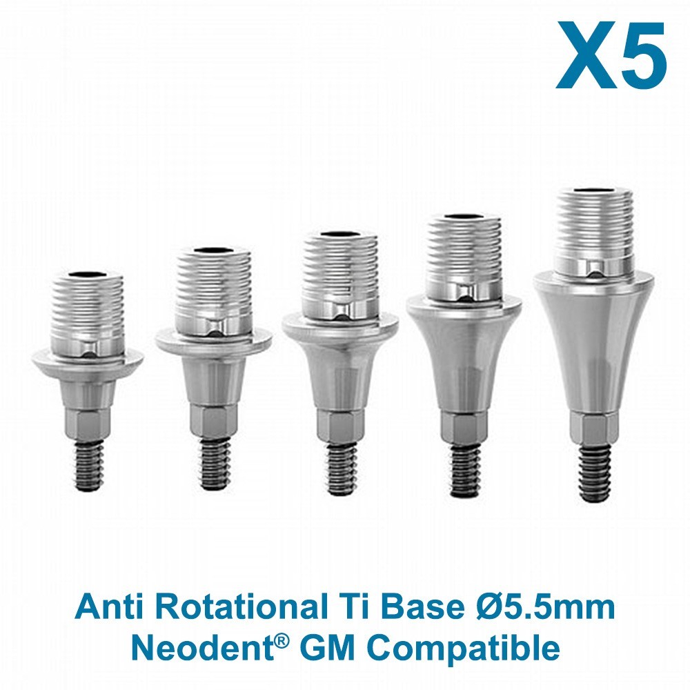 X5 Dental Anti-Rotational Ti Base Neodent GM Compatible Ø5.5mm CAD/CAM