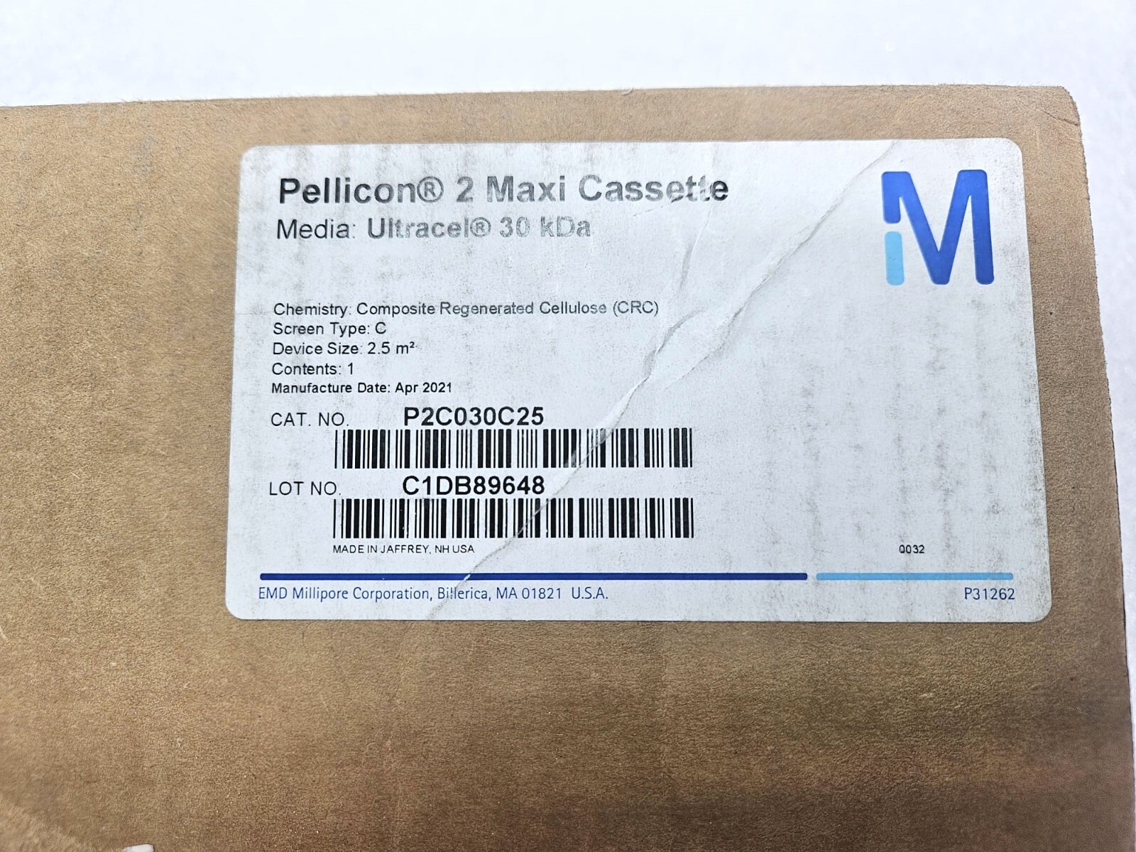 Millipore P2C030C01 Pellicon 2 Mini Ultrafiltration Module 0.1 m2, NMWCO 30 kDa