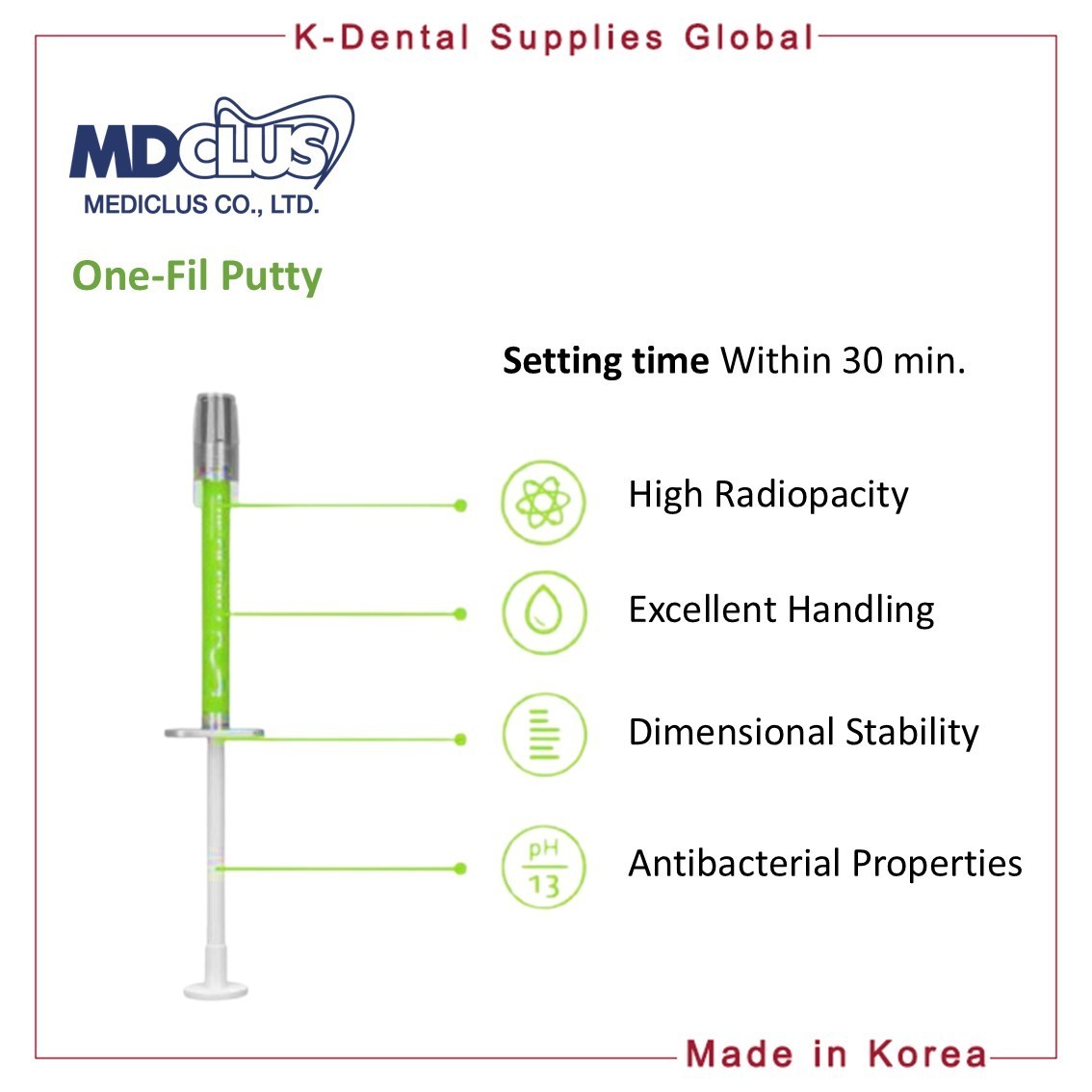 One-Fil Putty Pre-Mixed Multi-Purpose Material 0.25g x 4 syringes