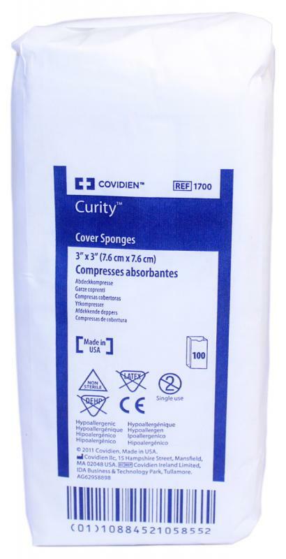 Curity Nonsterile Cover Sponge, 3” x 3, Pack of 100, BRAND
