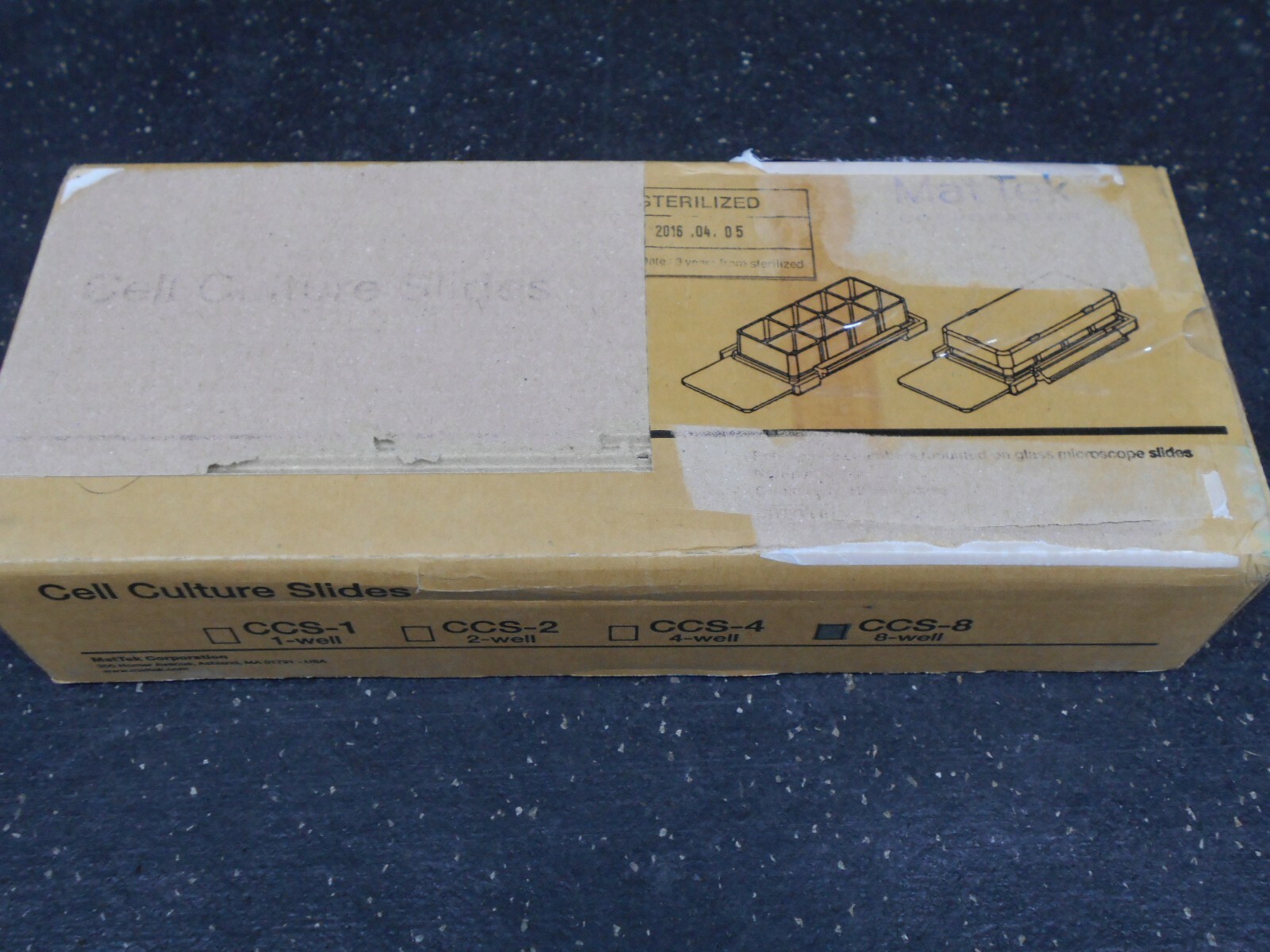 MATTEK CCS 8 CELL CULTURE SLIDES 8 WELL BOX OF 12
