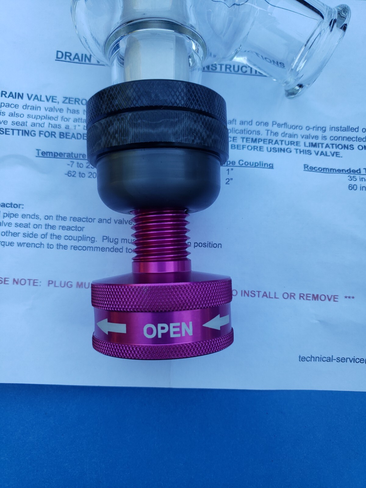 Chemglass Drain Valve Zero Dead Space CG-1968-Q-01