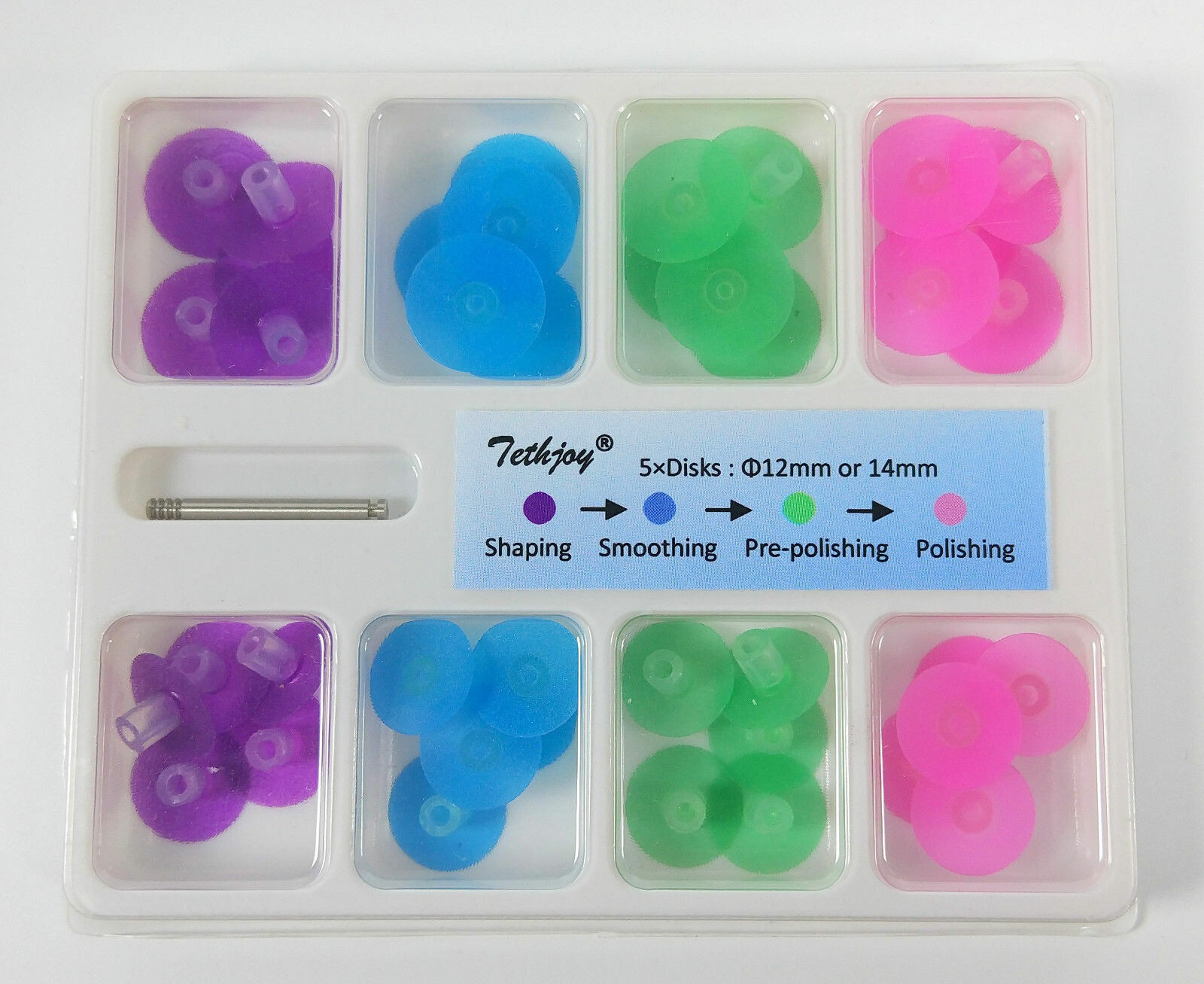 Dental 40 Pcs Discs+1Pcs Mandrel Filling Material Finishing Discs Spiral Diamond