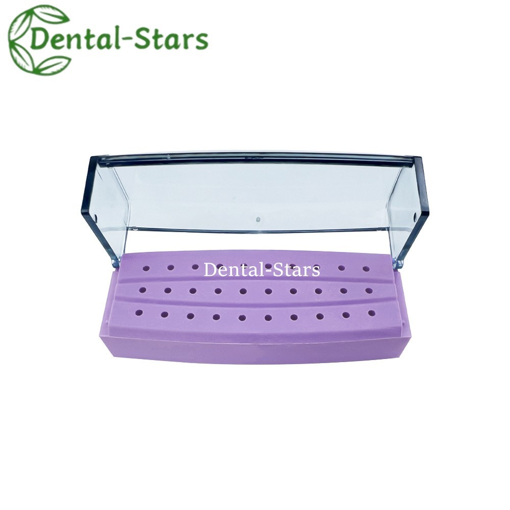 30 Holes Dental Plastic Bur Holder Endo File Block Disinfection Box Autoclave
