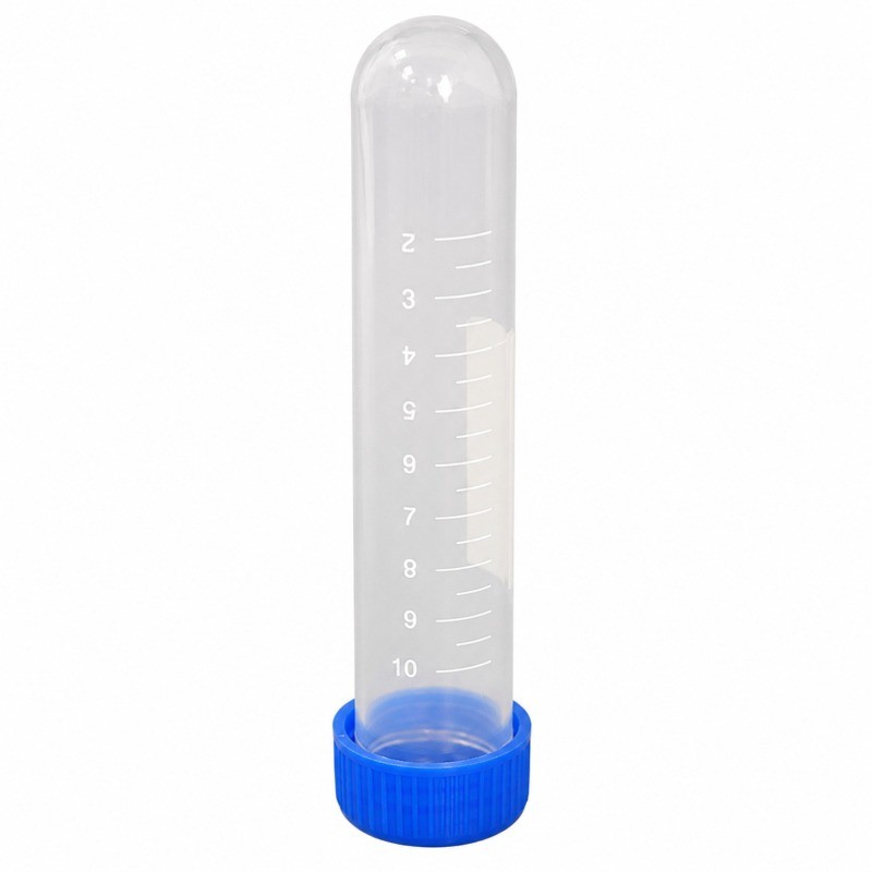100Pcs Transparent Plastic Sample Tube Screw Cap Round Bottom 10 15 50ML
