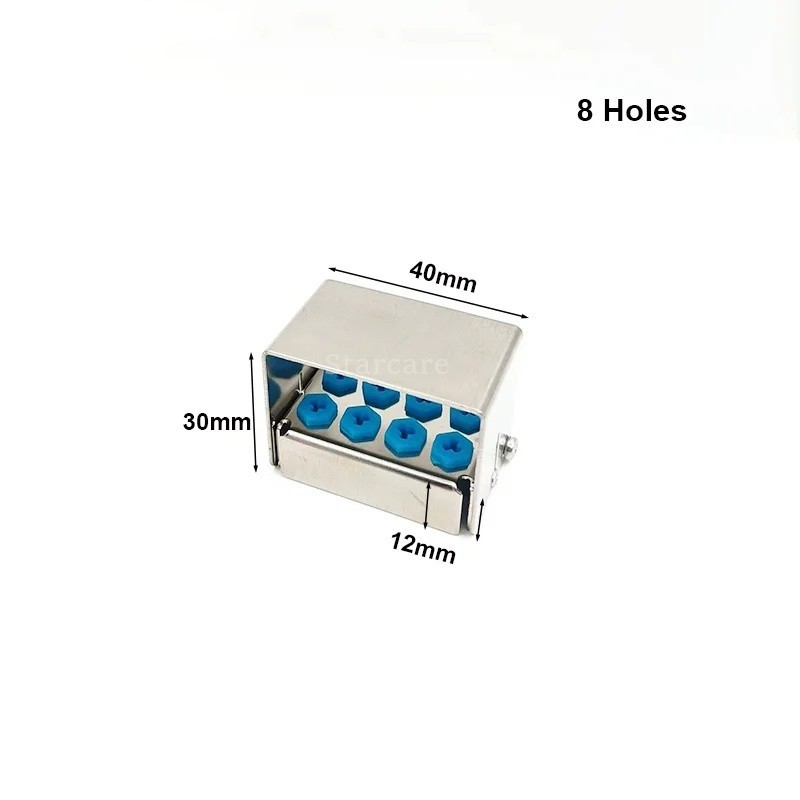 Dental Scaler Tip Holder Burs Stand Holder Block Case Steel Box Storage 6/30Hole