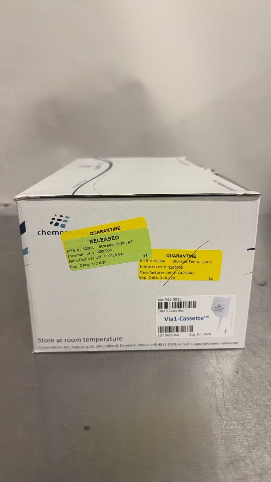 Chemometec Via-1 cassettes. 10 bags 10 cassettes each. Ref 941-0012. Exp 07/2026