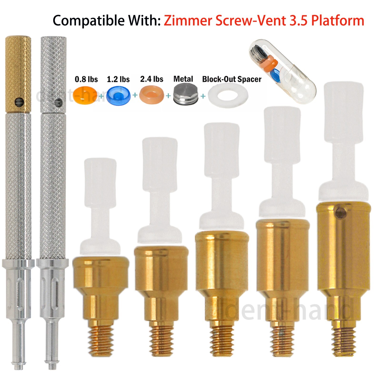 Dental PAØ3.5mm Overdenture Abutment fit Zimmer BEGO 3.75, Zimmer, MIS, Adin