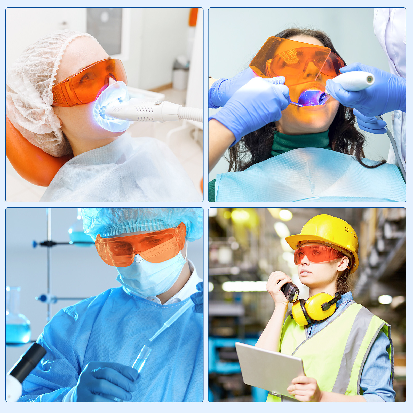 3pcs Dental Eye Goggles Teeth Whitening LED Curing Light Protective Glasses