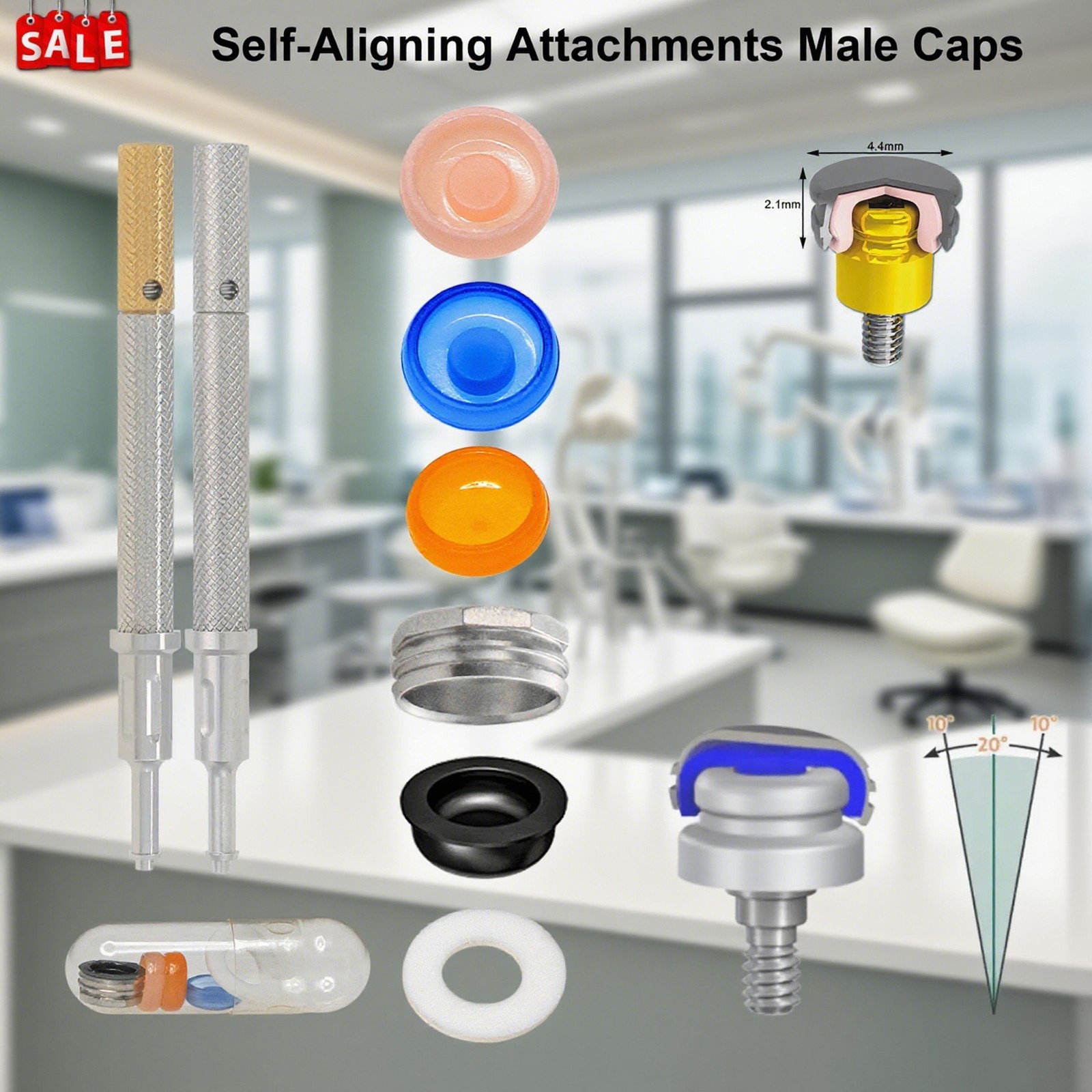US Zest Attachment Locator Abutment Internal Conical Connection for NobelActive