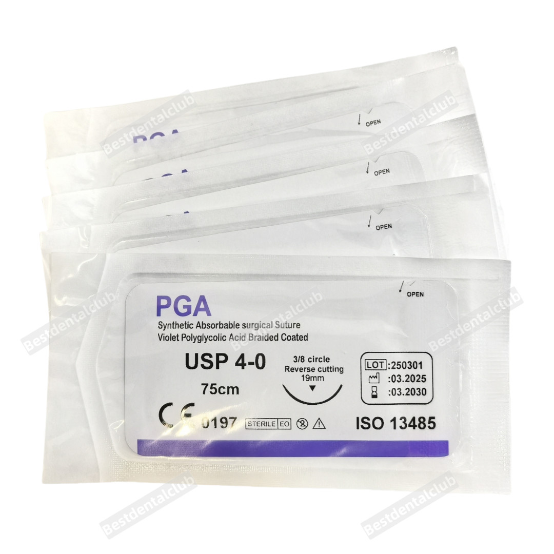Dental School Test Sutures PGA Synthetic Suture 4/0 Violet Acid Coat Purpl