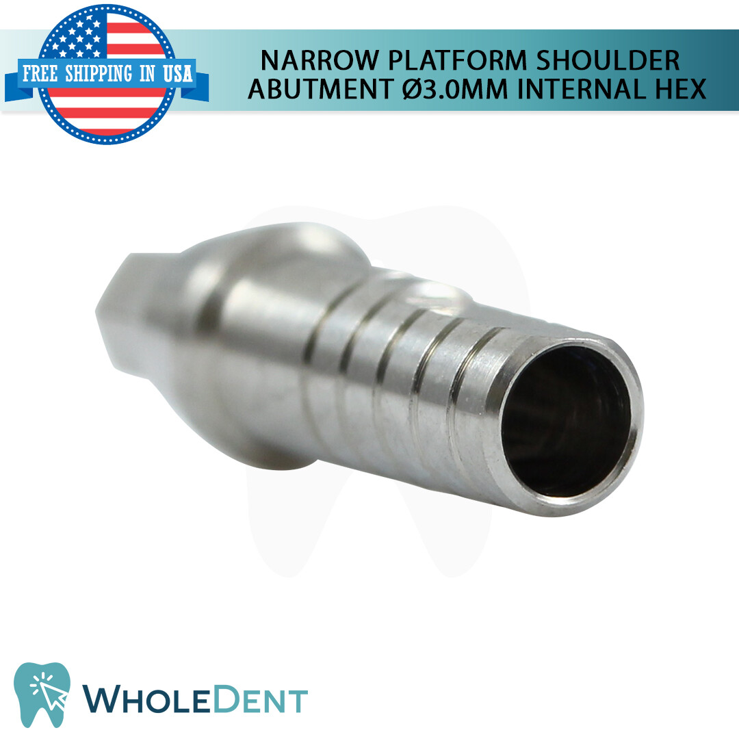 1x Narrow Platform Int Hex 2.0mm Straight Shoulder Abutment Dental Ø3.0mm