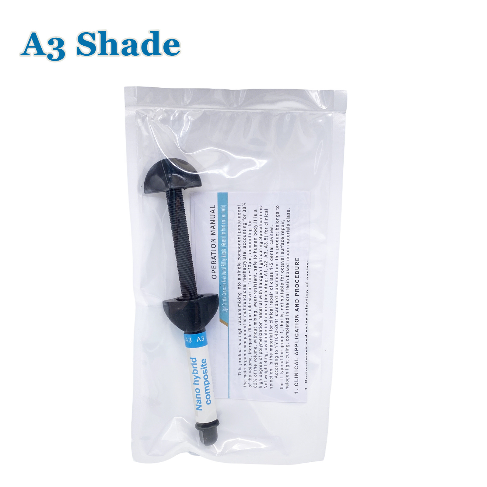 Dental Light Cure Nano Hybrid Resin Composite All Shades 1 x4gram syring