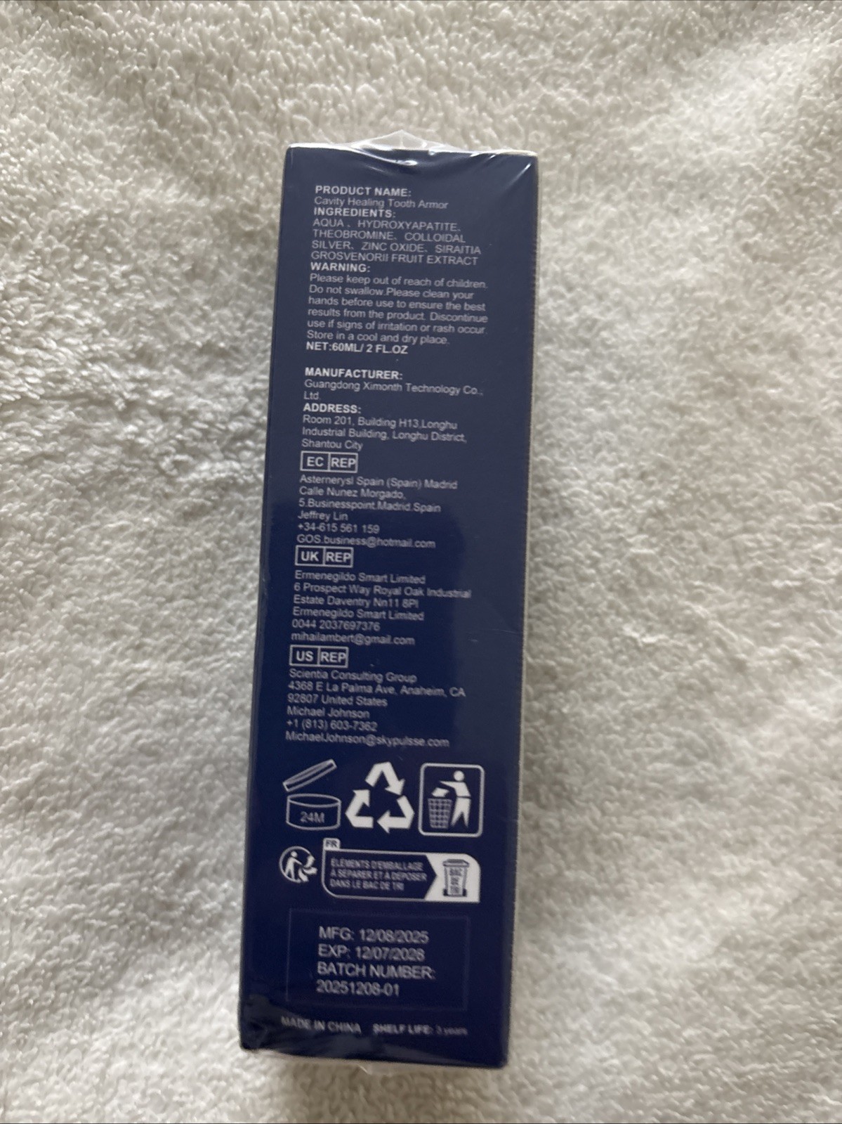 Dental Cavity Healing Tooth Armor 60ml Dental Laboratory ORA04-A082-60-BU1