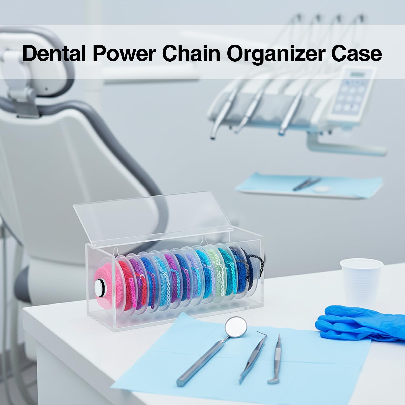 CroBlissful Orthodontic Power Chain Organizer Case 7.5 × 3.2 Inches clear