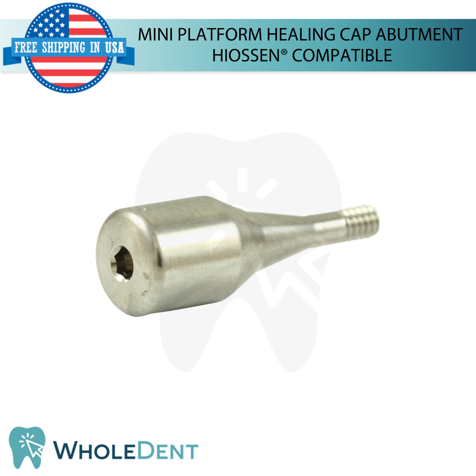 5x Dental Titanium Mini Healing Cap Prosthetic 2.1mm Hi0ssen® Compatible