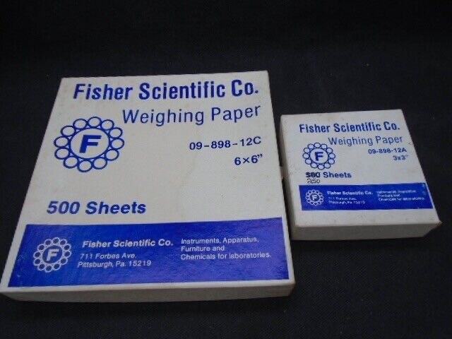 FISHER SCIENTIFIC 3×3” and 6×6” Analytical Low-Nitrogen Weighing Paper