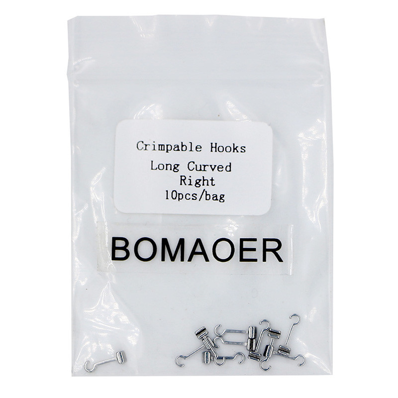 Bomaoer 10×Orthodontics Dental Crimpable Hook Muti-fuction Niti coil Long Left