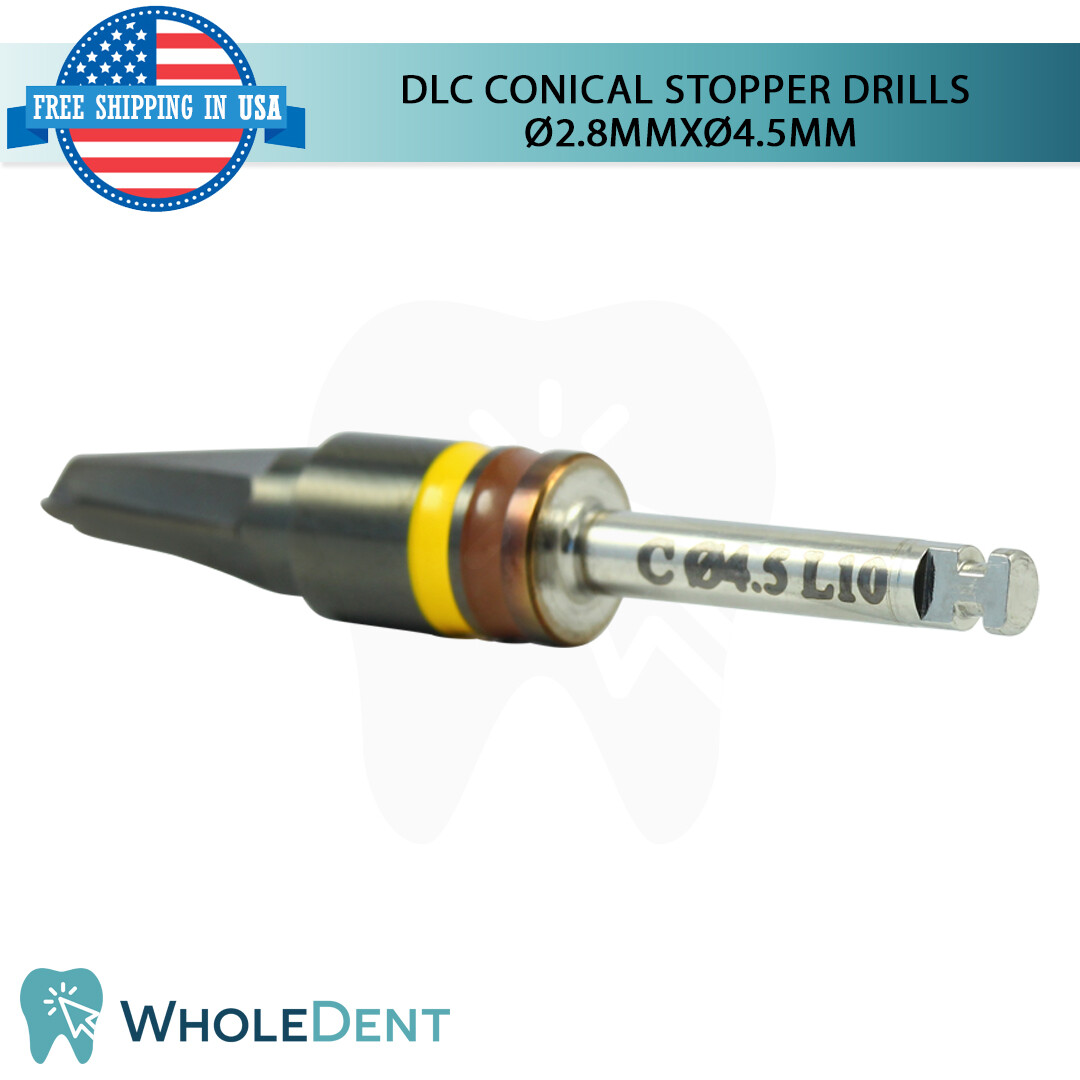 DLC Conical Integral Stopper Drill Ø2.8XØ4.5 Dental Im plant Tool Instrument