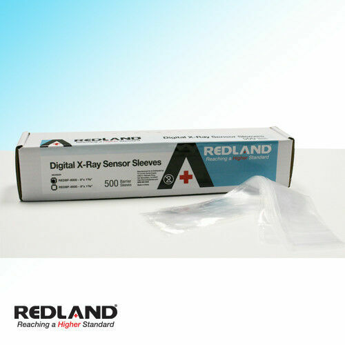 REDLAND Digital X-Ray Sensor Sleeves Size 8 ”x 1-5/8” Clear 500/Pack -FDA