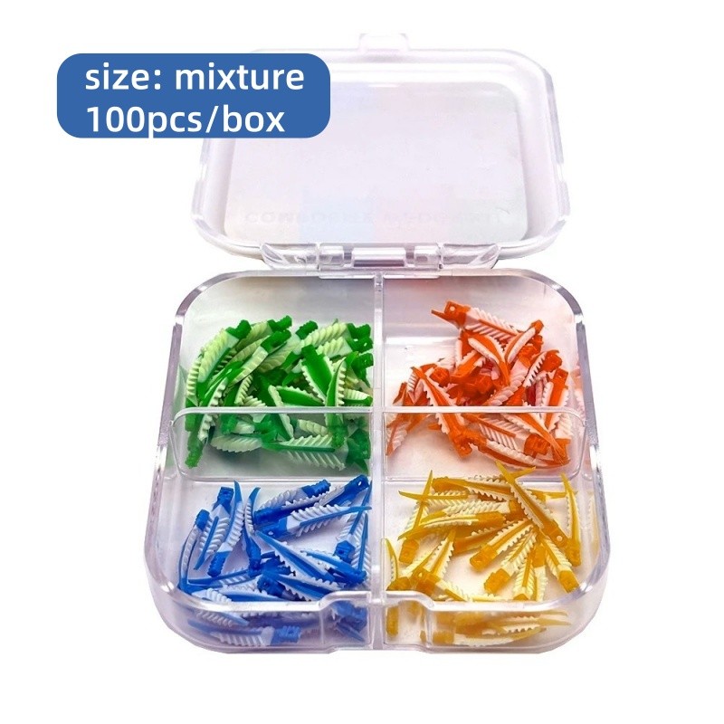 40Pcs/Box Dental Composite Interdental Wedges Plastic+Rubber Fixing Wedges