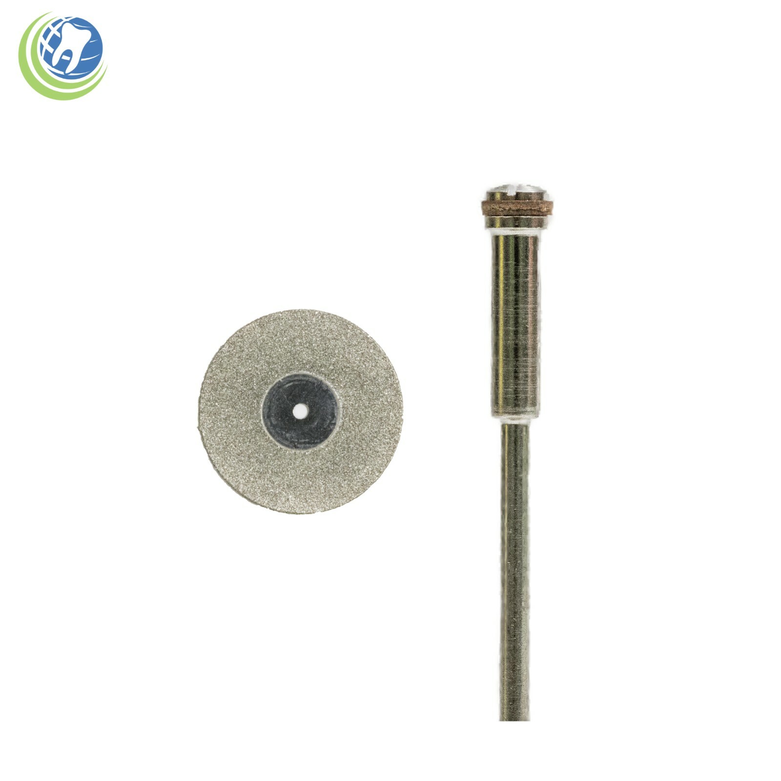 Dental Diamond Cutting Disc Single or Double Sided Flexible with Mandrel 1/Pkg