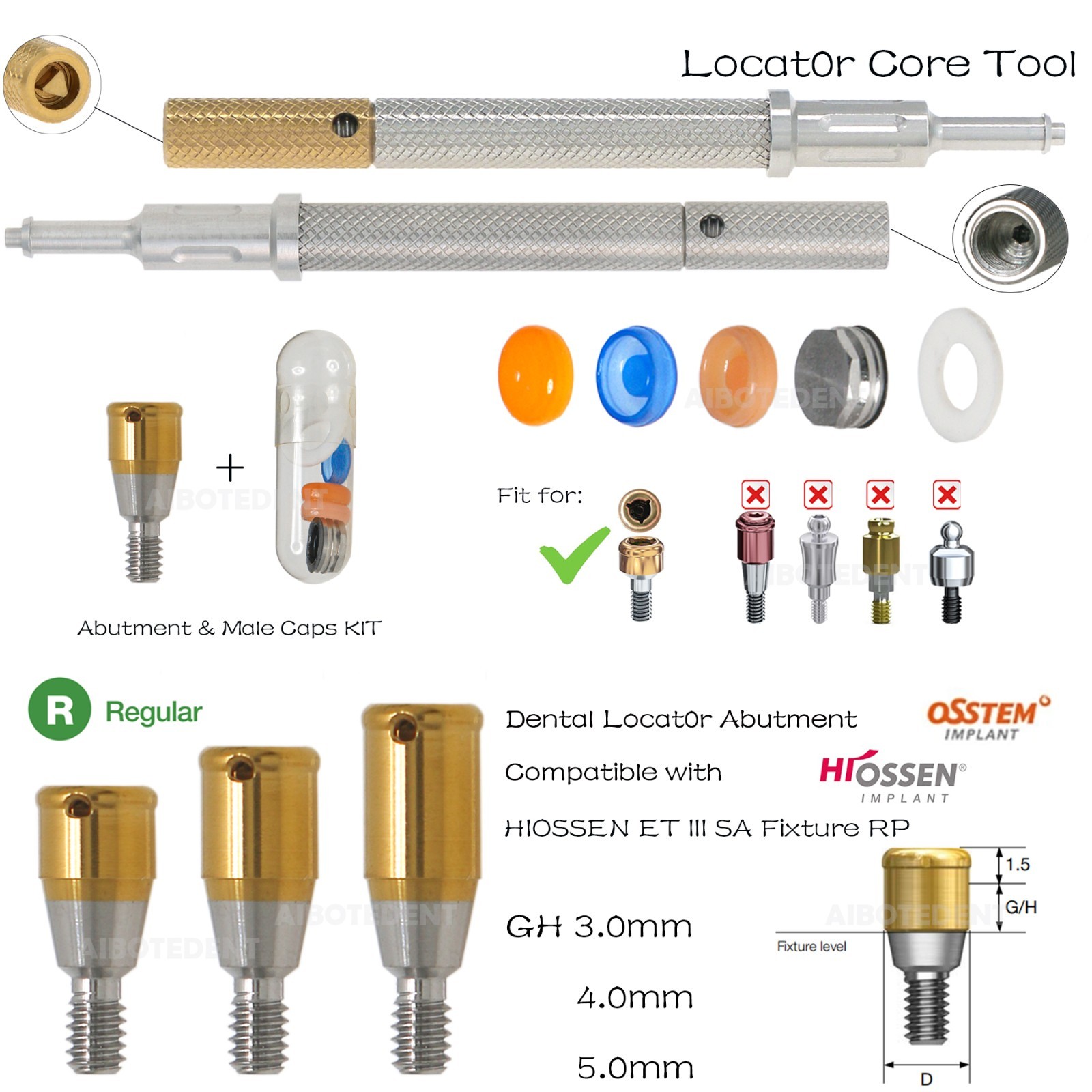 US Dental Locator Abutment Regular for HIOSSEN ET III SA/Osstem/DIO UF/Snucone R