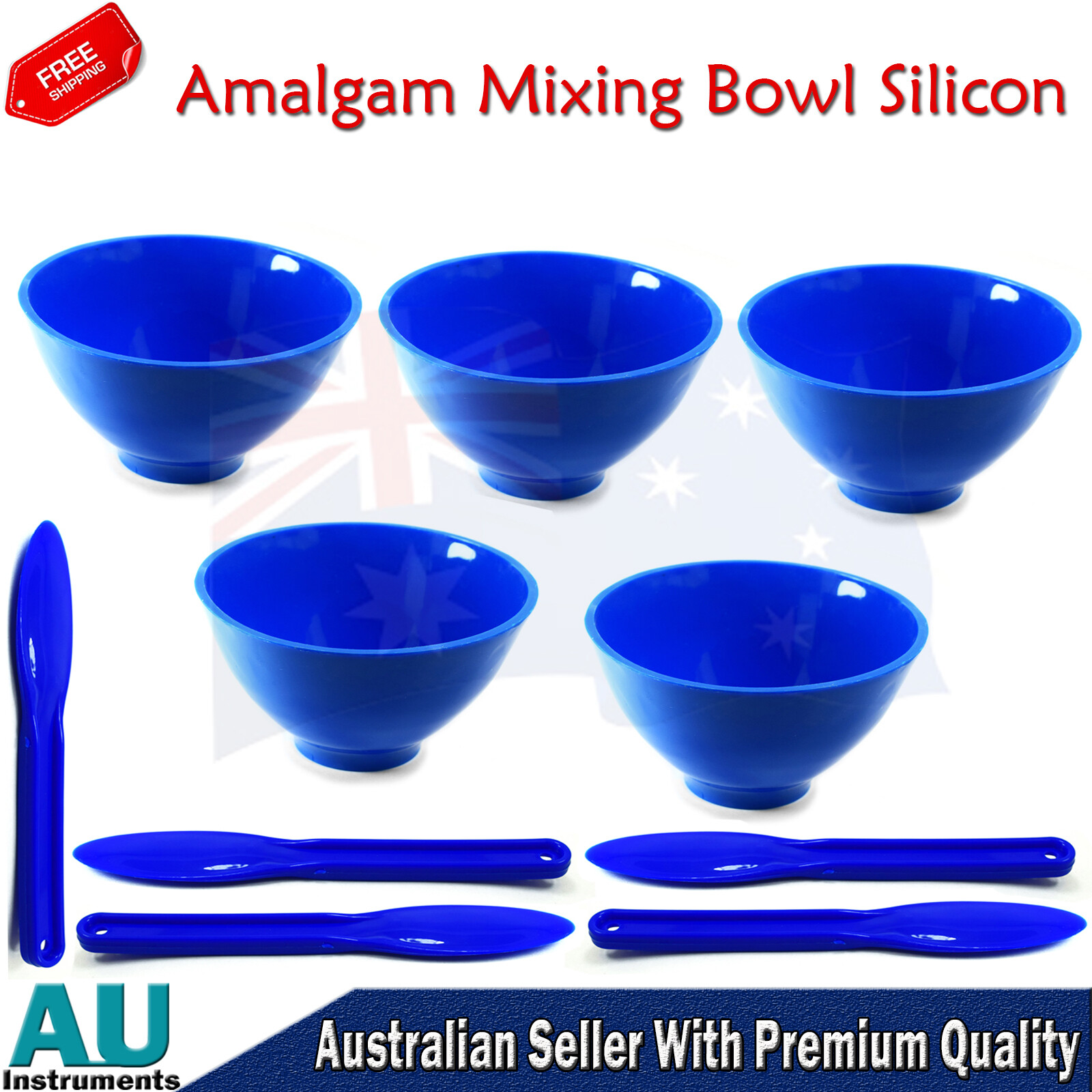 5 Pcs Dental Alginate Mixing Bowl Amalgam Plastic Filling Instruments