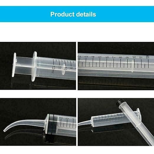 BRITEDENT Disposable Dental Irrigation Curved Syringe 12cc – Box of 50