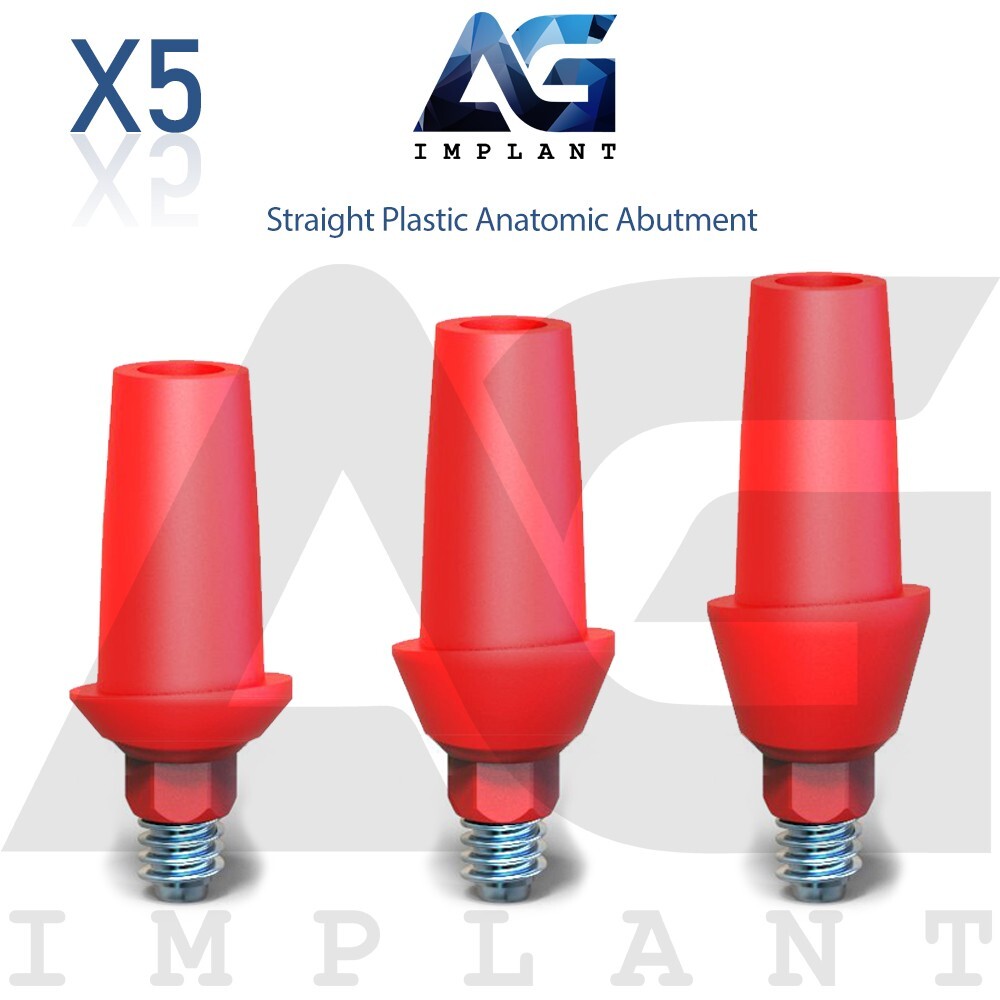 5 Straight Plastic Anatomic Prosthetic System Casting Int Hex 2.42mm