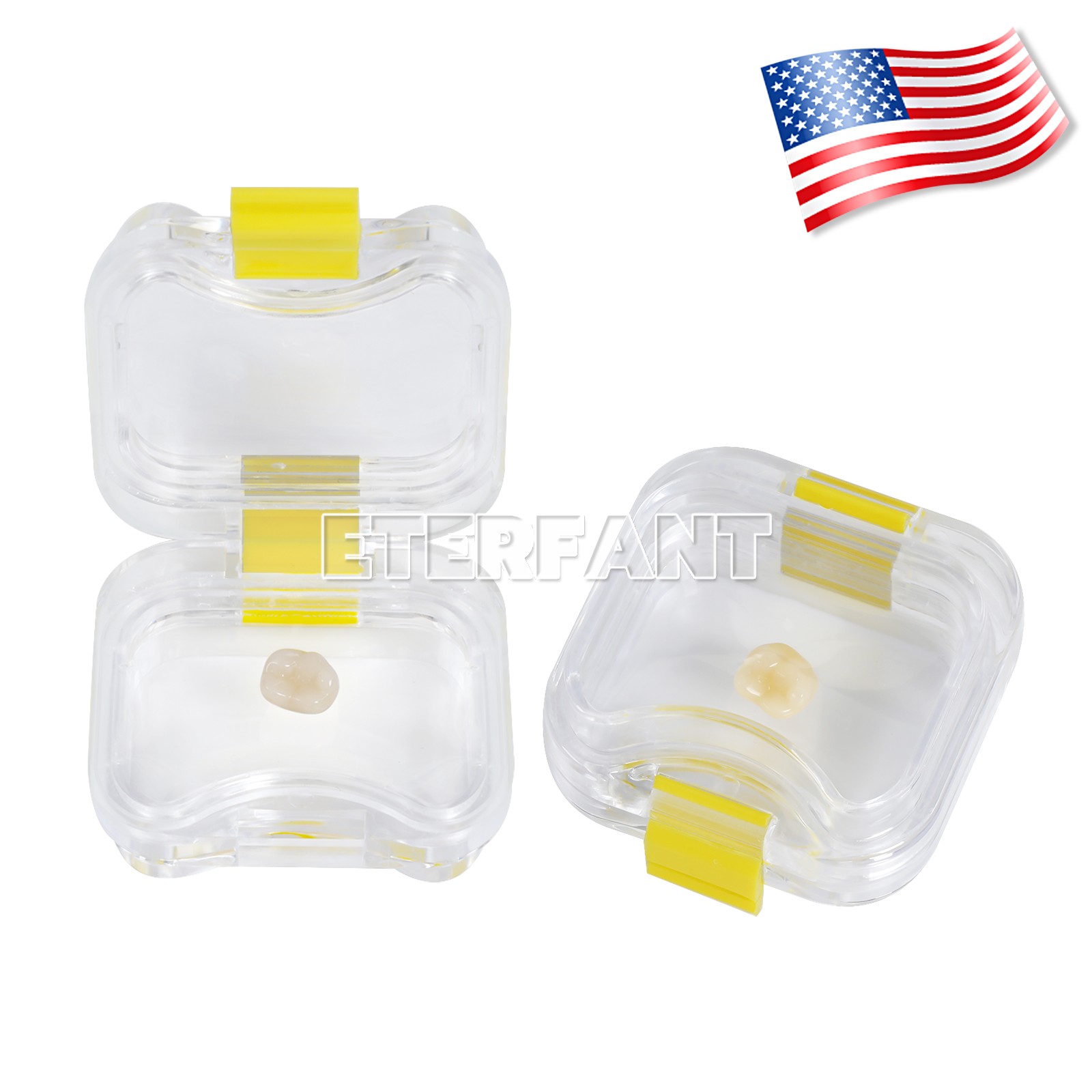 ETERFANT 500pcs Dental Bridge and Crown Pillow Box with Membrane Latch Storage