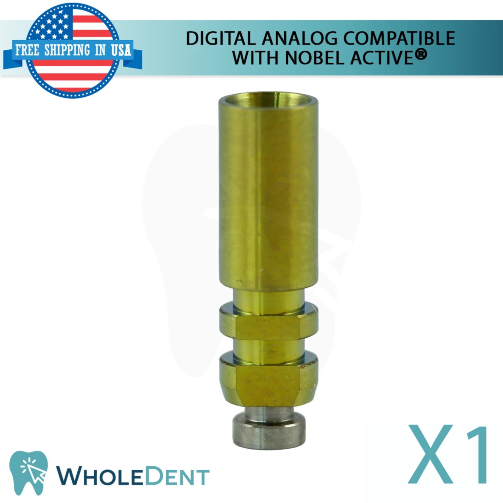 1x Dental Fixture Digital Analog Regular Platform RP Nobel Active® Compatible