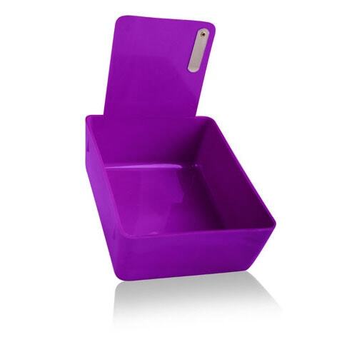 Plasdent Lab Pan – Neon Purple Plastic Pan with Metal Clip, 7-1/16″ x 5-5/8″