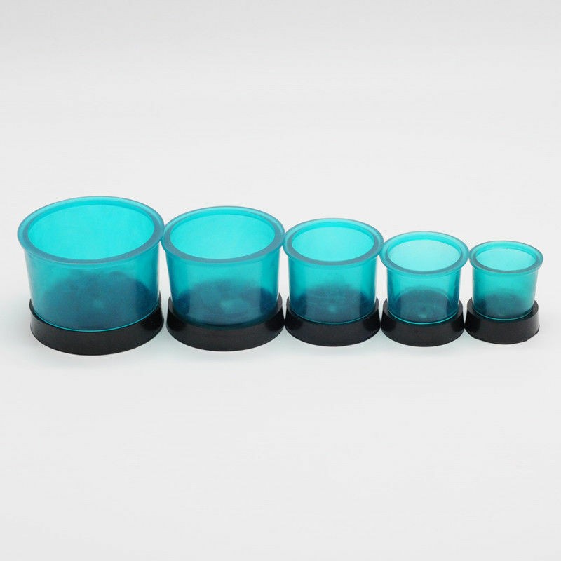 5 Pcs Dental Round Casting Flasks Rings Silicone Formers Base Wax Rubber Tools