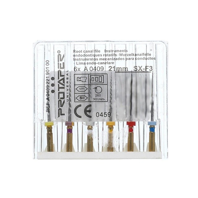 Dentsply Rotary ProTaper Universal Engine NiTi Files 21 mm SX-F3 (6 Files/Pack)