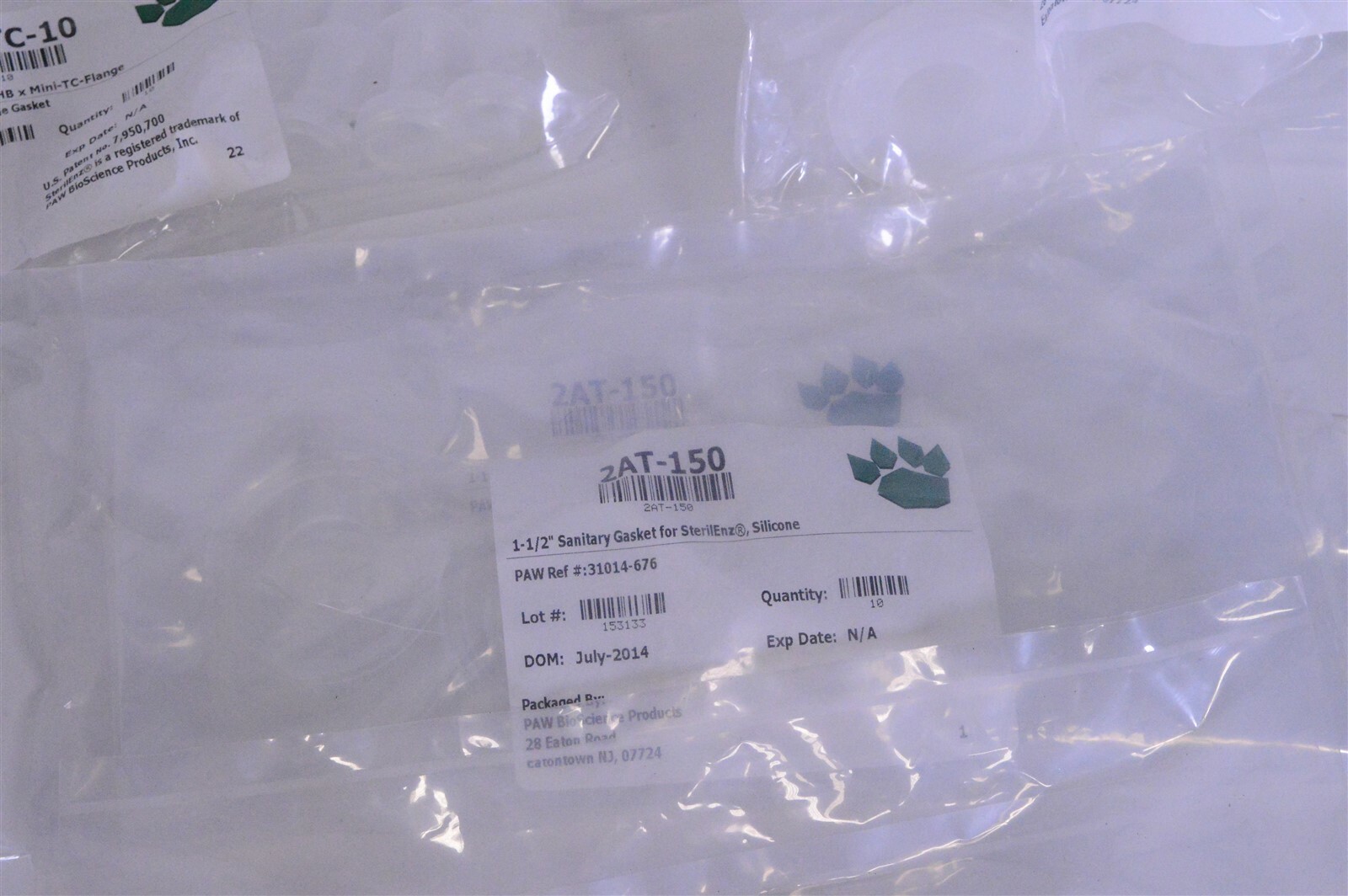 Lot of PAW BioScience Polypropylene Gaskets Mini-TC Caps Gamma-Stable