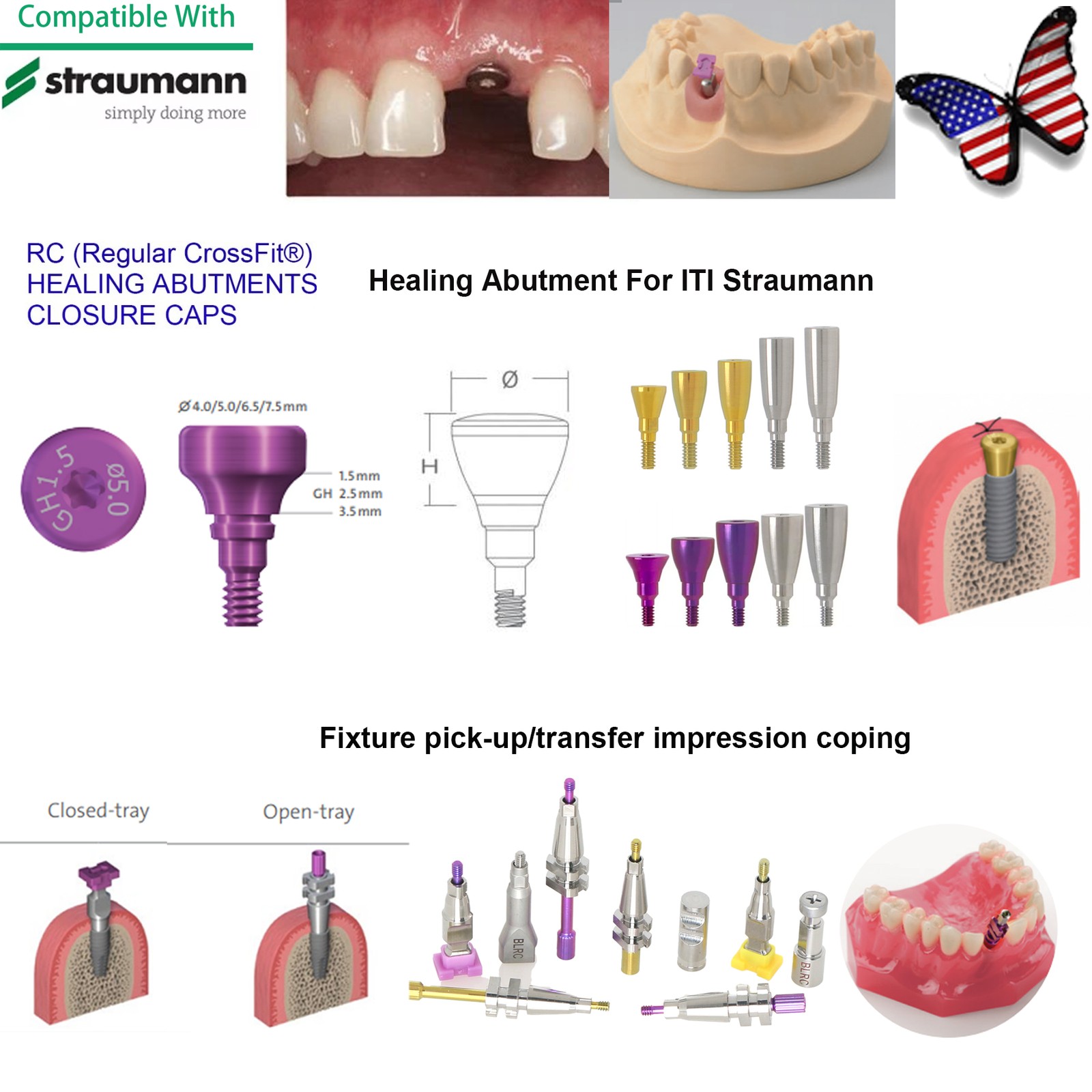 Straumann ITI Implant Accessories Healing Abutment/Scan Body/Analog/Coping NC/RC