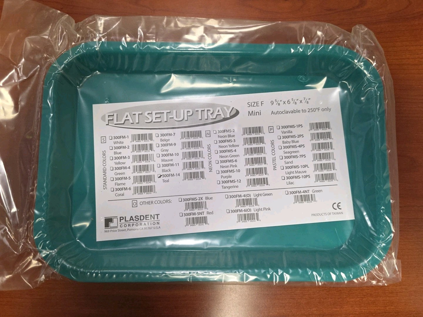 Plasdent Flat Mini Set-Up Tray 9-5/8″ X 6-5/8 X 7/8 Teal