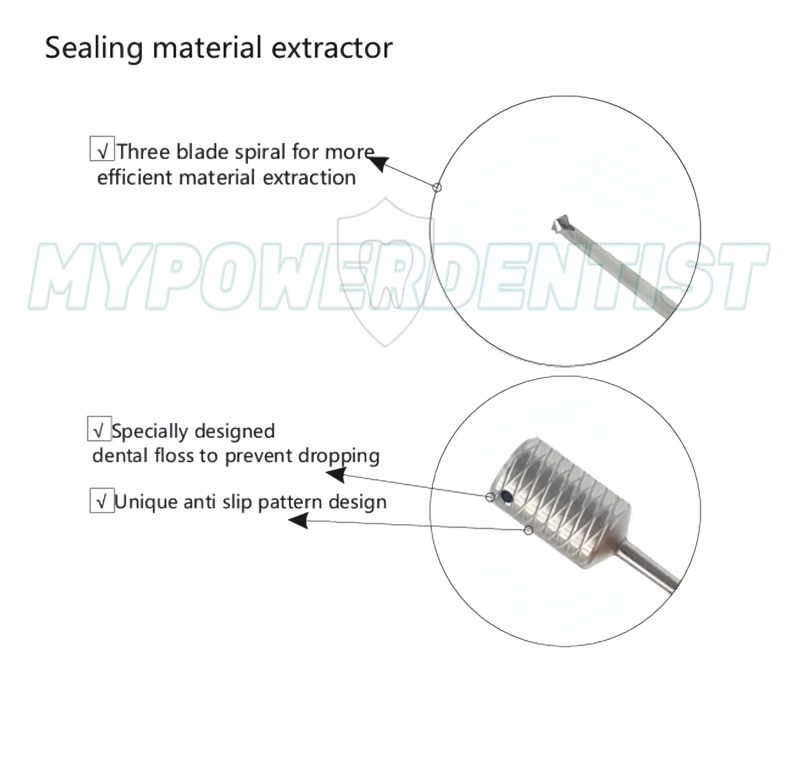 3Size Dental Sealing Material Extractor Remover L16mm L20mm L28mm