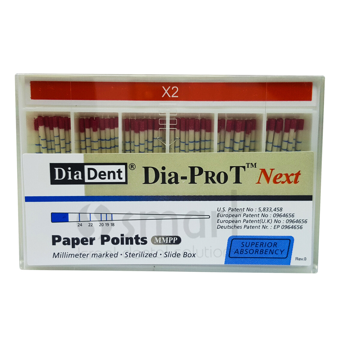 Lot X8 Dental absorbent Paper point TAPERED Dia Pro T Next X2 Color Coded