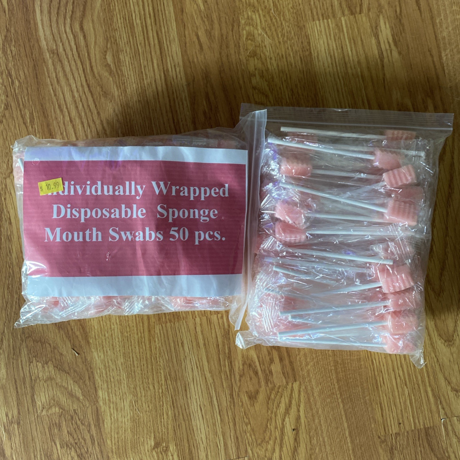 100x Disposable Oral Care Sponge Swabs Tooth Cleaning Mouth Swab With Stick