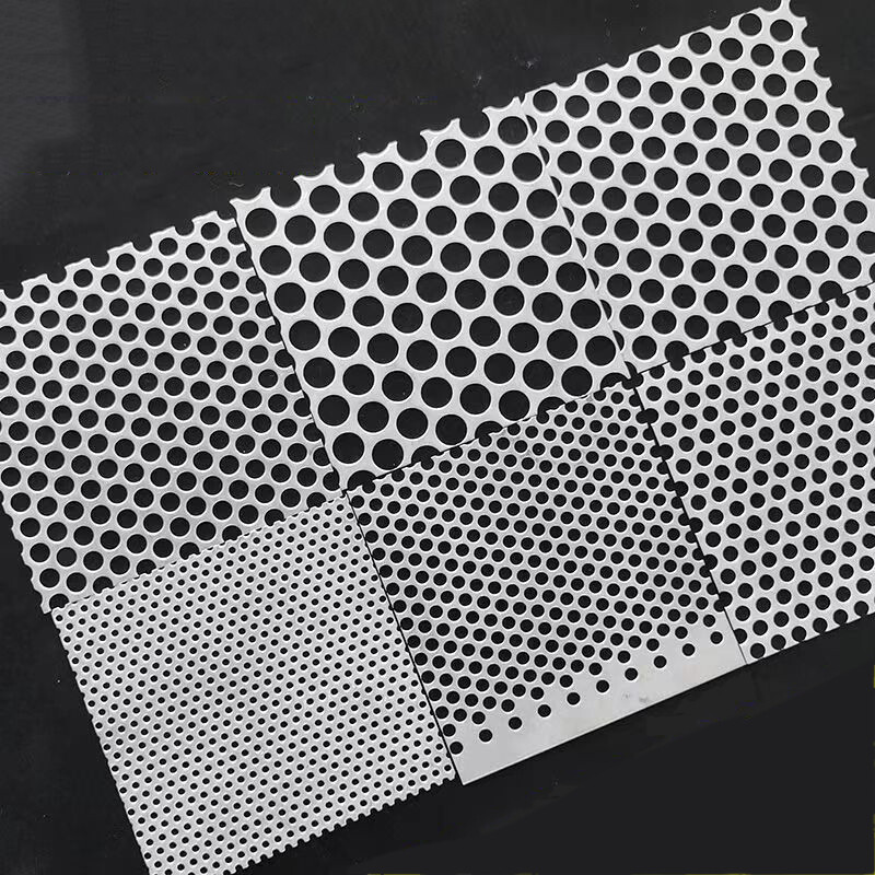 304 Stainless Steel Punched Round Hole Square Plate Mesh Filter for Sink Kitchen