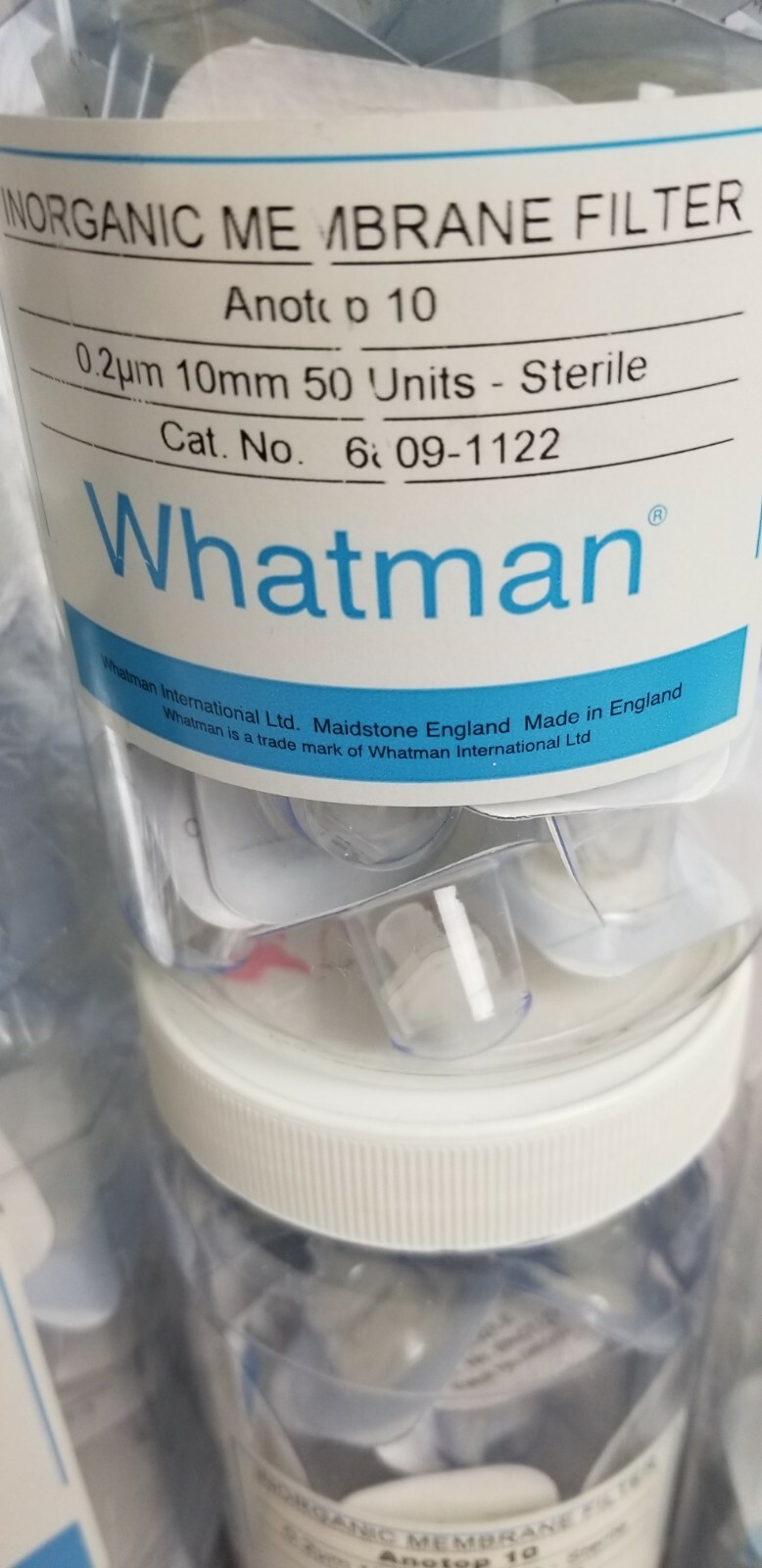 Whatman Anotop Inorganic Membrane Filters Sterile Multiple Sizes Limited Qty